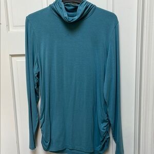 Coldwater Creek Teal Cowl Neck Long Sleeve Top